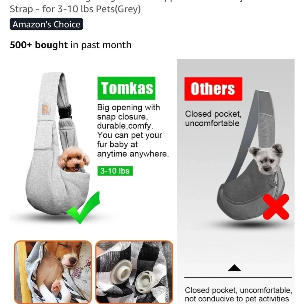 Gray Pet Sling Carrier
